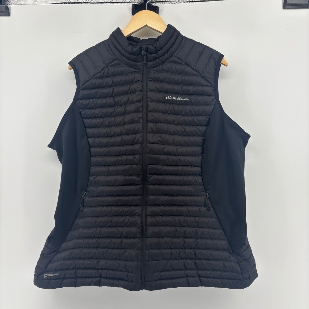 Eddie Bauer StormDown 800 Vest Womens 2XL Black First Ascent Puffer